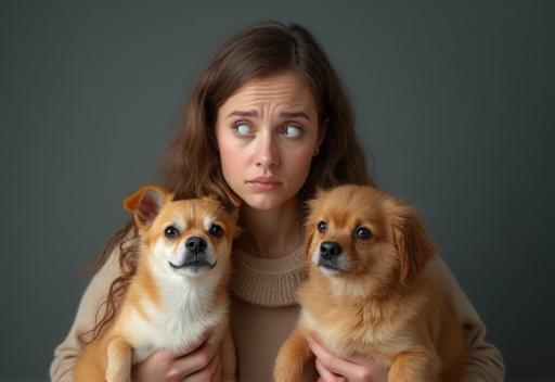 Thoughtful pet owner looking at product options